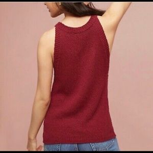 Anthropologie Maeve Maroon Knit Sweater Tank